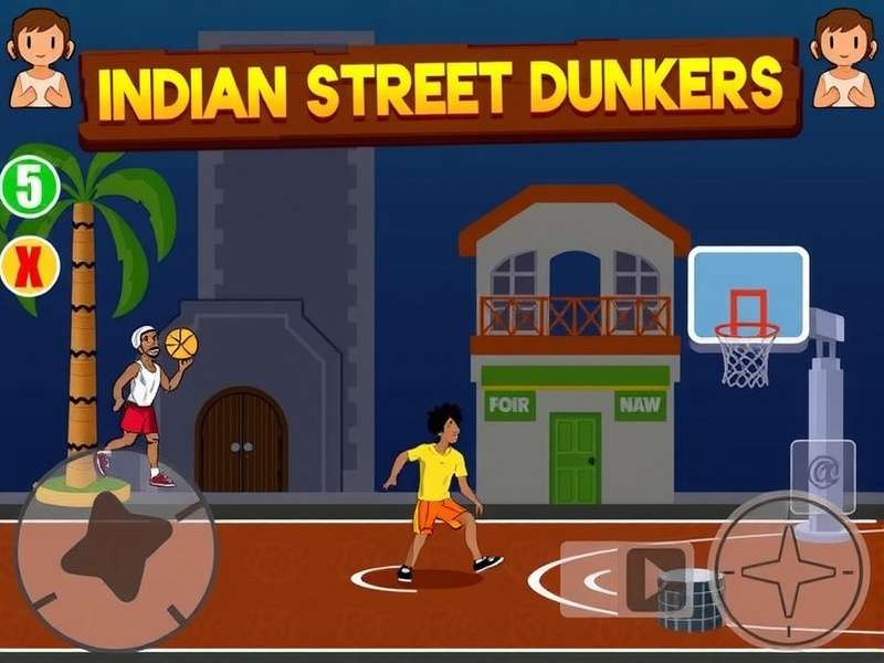 Indian Street Dunkers Game Screenshot
